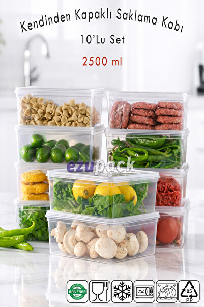 Ezu Home 2,5 LT XL KARE Kendinden Kapaklı Mikrodalga Difriz Derin Dondurucu B...