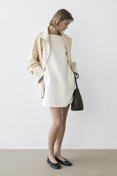 Massimo Dutti Dökümlü mini elbise