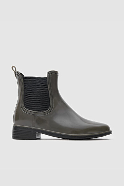 TOGO Haki Yeşil - Siyah Rugan Kadın Yağmur Botu [060087]