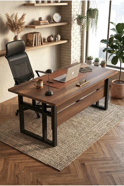 Yurudesign Marken A Ofis Çalışma Masası Metal Ayaklı Barok 180cm*90cm