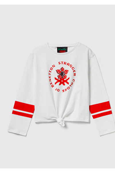 United Colors of Benetton Κοριτσίστικο μπλουζάκι από 100% βαμβάκι Stranger Th...