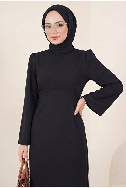 Modamorfo Hakim ogrlica struka kravata haljina -crna