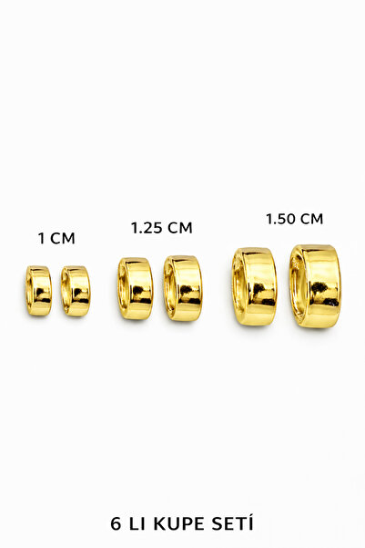 Jack Ferrero GOLD KADIN ÇELİK 6'LI KÜPE SETİ