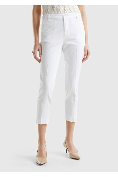 United Colors of Benetton Kadın Beyaz Mevsimlik Chino