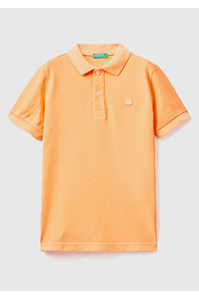 United Colors of Benetton Μπλούζα πόλο Πικέ σε νέον χρώμα για αγόρια με πορτο...