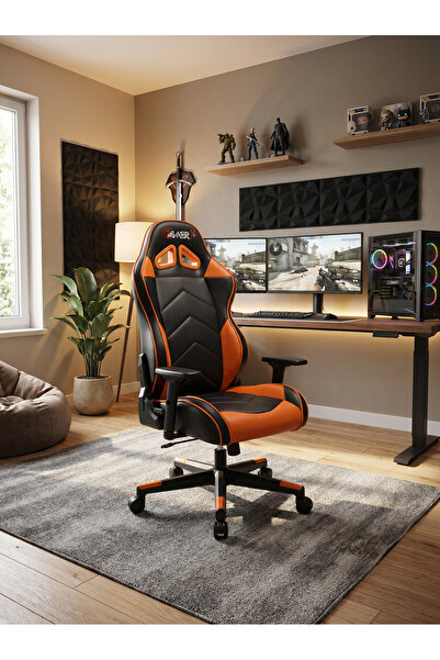 GAMERX G/D X Serisi Turuncu/Siyah Deri Oyuncu Koltuğu