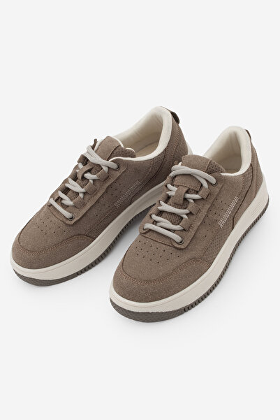 Marjin Women's Sneakers High Sole Sports Shoes Loske Mink Suede