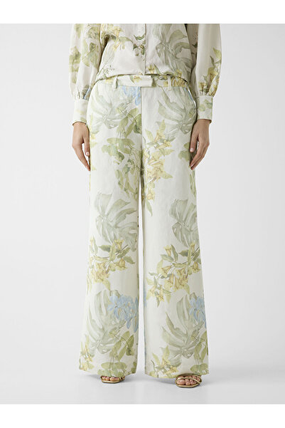 Guess Linen-blend printed pants
