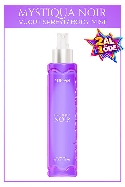 AURAN Mystiqua Noir Parfümlü Kadın Vücut Spreyi Vücut Misti Body Mist Spray 1...
