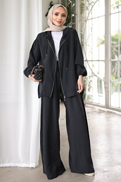 İmajButik Чорний капюшон, широкі штани, піджак