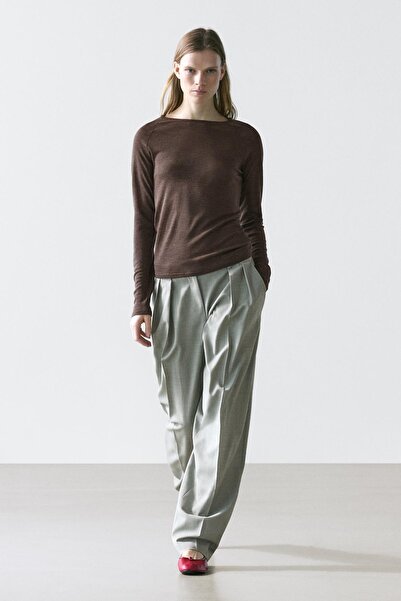 Massimo Dutti Raglan sleeve wool T-shirt