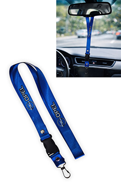 TUSBA MARKET Suport pentru oglindă auto albastru și breloc cu logo Opel, cado...