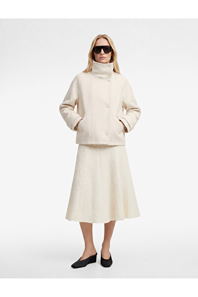 Koton Rahat Kalıp Floral Dokulu A Kesim Midi Etek