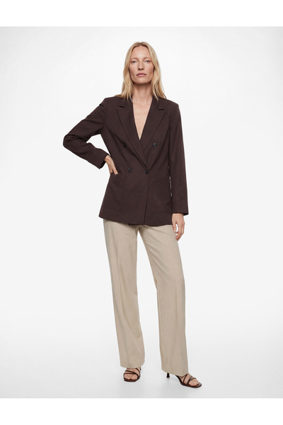 Koton Jachetă blazer cu mâneci lungi modal cu detaliu la buzunar cu nasturi d...