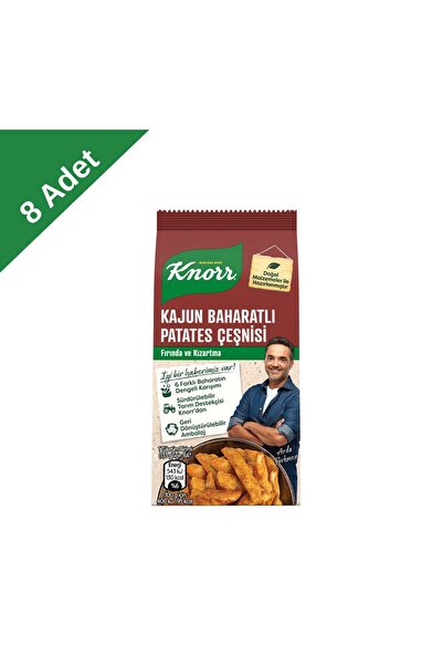 Knorr Kajun Baharatlı Patates Çeşnisi 8 Adet – Acılı ve Aromatik Lezzet, Prat...