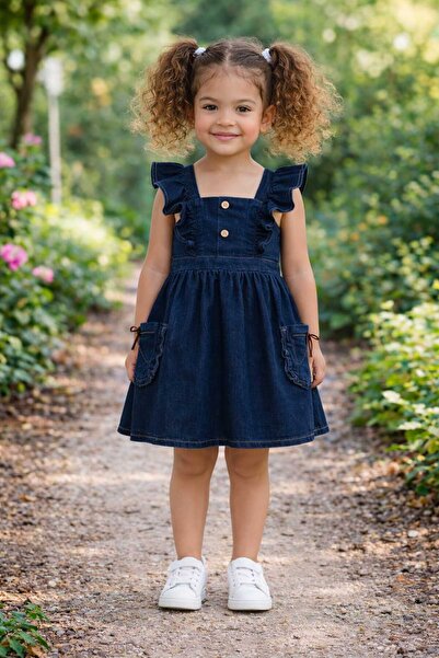 BEYAZ BEBE Girl's Trendy Dress with Back Detail