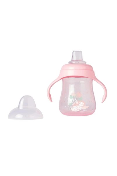 saro Slow Flow Drip-Free Drinking Cup with Handle Pink Powder