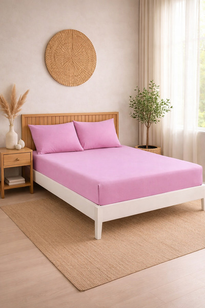 sternen glanz Комплект от памучен чаршаф с ластик и калъфка за възглавница Ve...