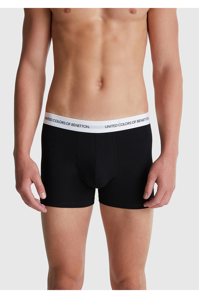 United Colors of Benetton Μαύρο βαμβακερό μείγμα - Ανδρικό Bokser με τυπωμένο...
