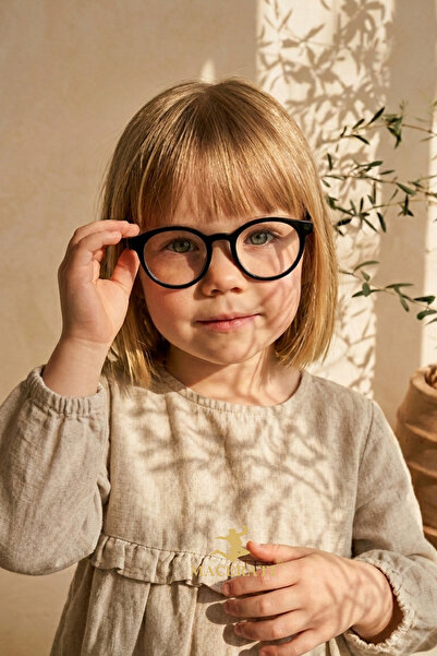 MACERATİ Petta Unisex Siyah Yuvarlak Çerçeve Çocuk Tablet Televizyon Koruyucu...