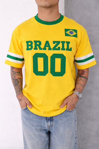 İLKCET MODA Brazil 00 Oversized Unisex T-Shirt