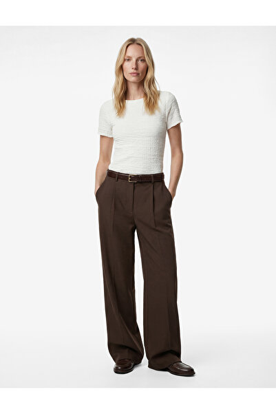 Koton Bürümcük Fabric Slim Fit Short Sleeve Boat Neck T-Shirt