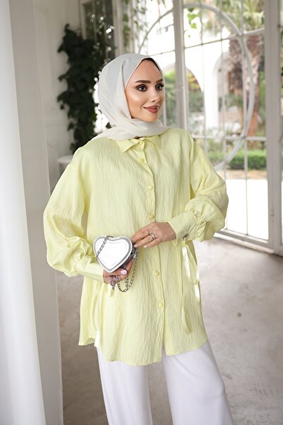 İmajButik Κίτρινο μπλουζάκι Με δέσιμο