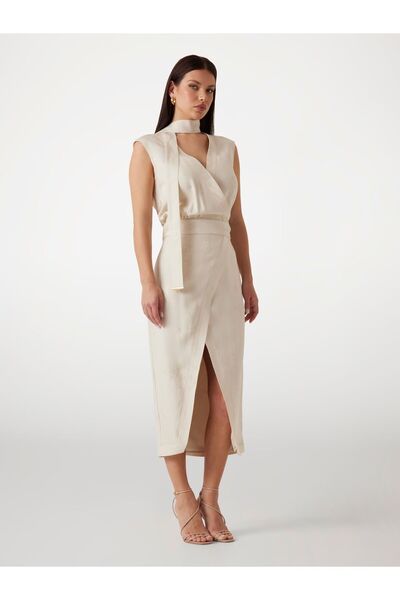 Guess Marciano jacquard wrap midi dress