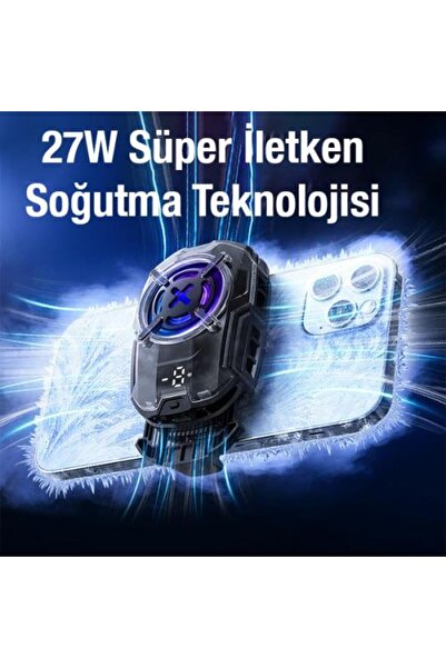 coofbe 27W Super Smart Hurricane Phone Cooler Intelligent Thermal Insulation Cooling Fan with Digital Display