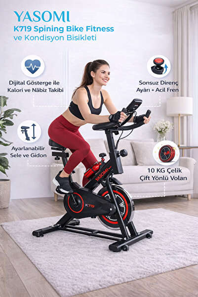 Yasomi K719 Spining Bike Fitness ve Kondisyon Bisikleti KIRMIZI