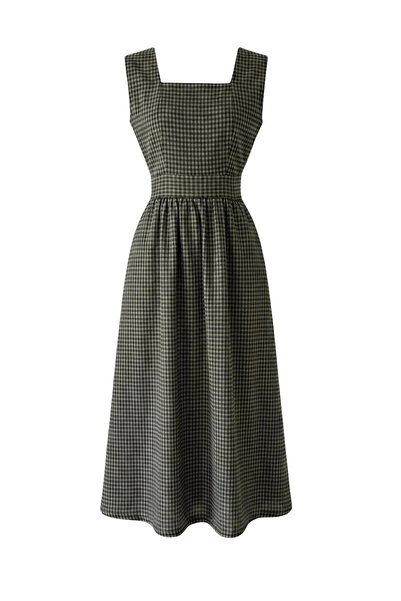 Retrobird Rochie Mandy Lungă Midi Gilet Femei Piti Check