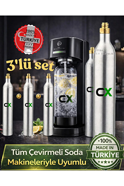 CX Soda Tüpü 0,6 ml- Özel Taşıma Kutusuyla Birlikte- Soda Kartuşu-co2 Kartuş3 ADET