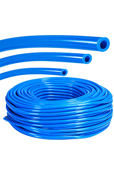 Sürmene 8 MM Tüp Hortumu Yüksek Kaliteli Esnek Mavi 1,85 M Uzunluğunda (2 Ade...