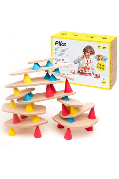 OPPI Joc de construcție cu carduri creative, Piks, OPPI, Kit Medium, 44 piese...