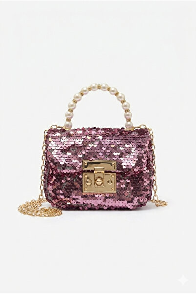 H&D COLLECTİON Μίνι τσάντα ώμου για κορίτσια με λαμπερή αλυσίδα από πούλιες κ...