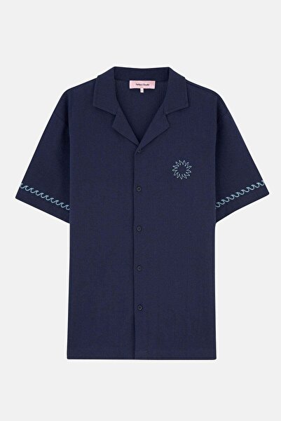 Reflect Studio Muzlinska košulja Sun and Wave - tamnoplava