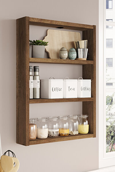 Yurudesign Pera 3'lü Duvar Rafı Mutfak Banyo Rafı Barok Pr1-br