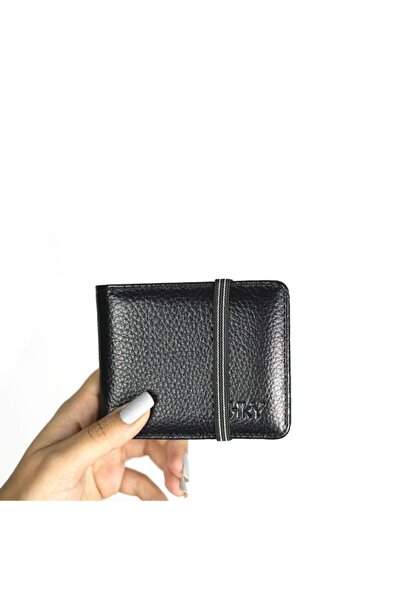 HKY محفظة حامل البطاقة من الجلد الطبيعي للرجال