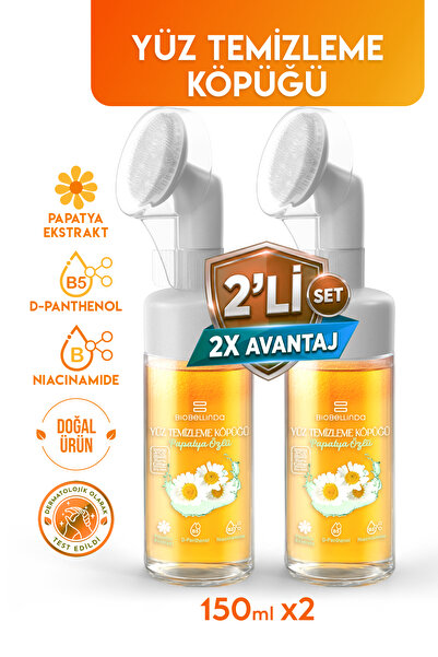 BioBellinda Doğal Papatya Özlü Yüz Temizleme Köpüğü 150 ml (2Lİ SET).