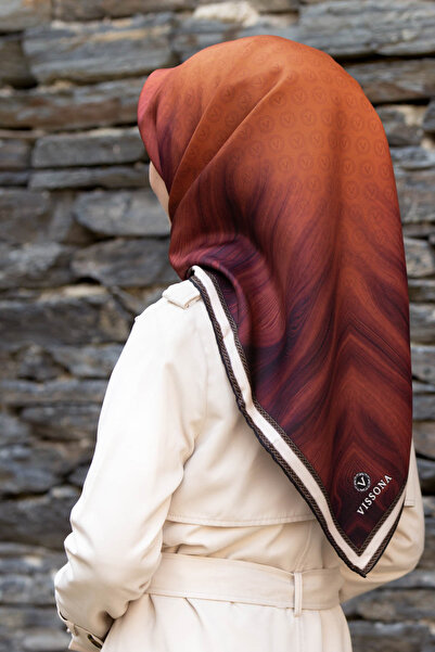 Vissona 100% Twill Silk Monogram Μοτίβο Μαύρισμα Χρώμα 90x90 Σχήμα Φύτευσης: ...