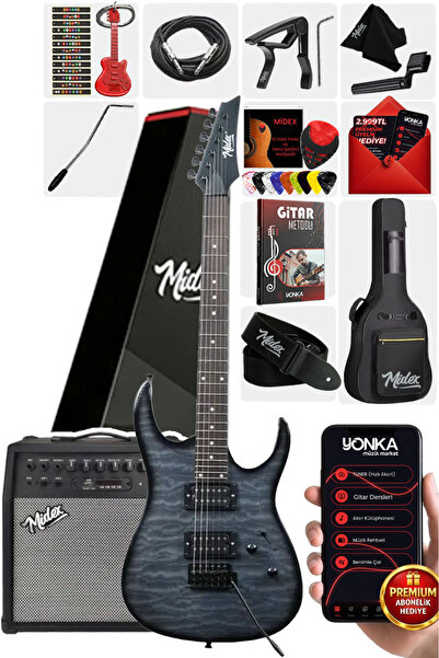 Midex Crade-50AMP Grey Rosewood Super Strat Kasa HH Yüksek Kaliteli 50W Amfil...