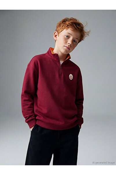 LC Waikiki Özmarka New Season Mock Neck Printed Boys' Sweatshirt