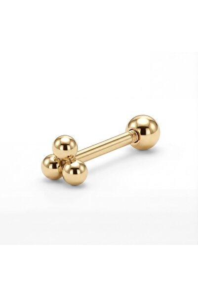 Bylin Takı %100 316 L Cerrahi Çelik Üç Top Kıkırdak Piercing - Bar Uzunluğu 6...