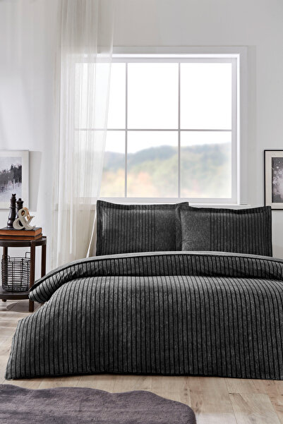 Özdilek Set cuvertură de pilota cu cearșaf dublu elastic Noir