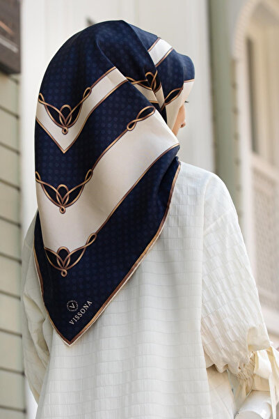 Vissona % 57 İPEK % 43 VİSKON Twill İpek Puantiyeli Ve Geometrik Desenli Laci...