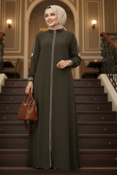 N.S NEVA STYLE Hijab kaki cu fermoar 26381HK