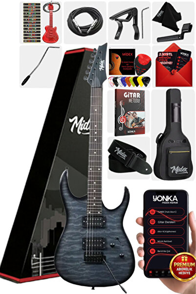 Midex Crade Grey Rosewood Klavye Super Strat Kasa HH Yüksek Kaliteli Elektro ...