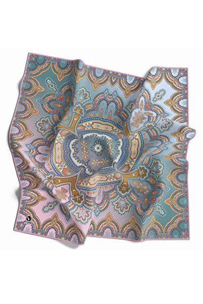 VİOLLA Kristal Şal Desenli Pembe Renkli 90x90 Dikim Şekli : El Dikişi Eşarp (...