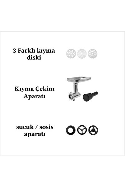 Karaca Kıyurma vb. 5,5 Lt Sucuk-Sosis/İçli Köfte Aparatlı Mutfak Şefi 1900W H...