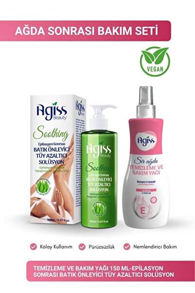 AGISS Temizleme ve Bakım Yağı 150 ml - Epilasyon Sonrası Batık Önleyici Tüy A...